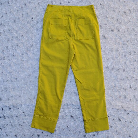 Maeve By Anthropologie Pants Women's Size 10 Cuffed Yellow - Picture 2 of 7
